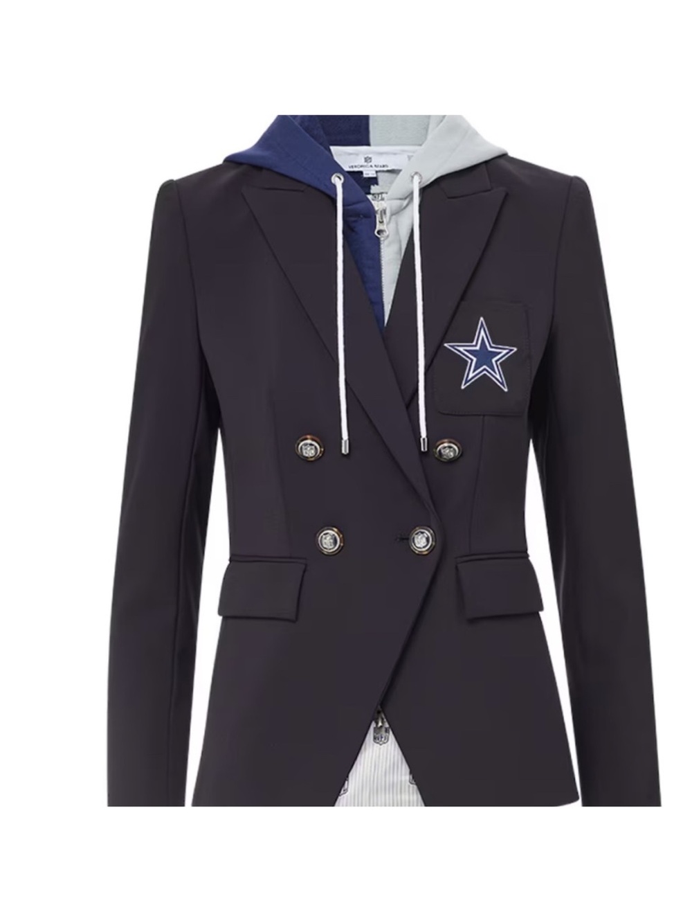 $248 Veronica Beard NFL Dallas cowboys Dickey jacket blue gray insert sz 00-14